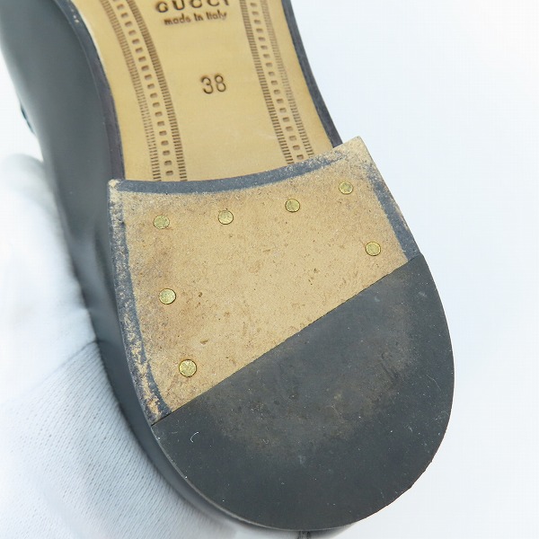 実際に弊社で買取させて頂いたGUCCI/グッチ ヨルダーン レザーホースビットローファー 404069 /38の画像 6枚目