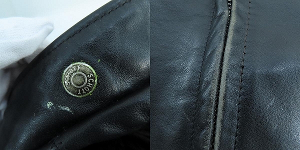 実際に弊社で買取させて頂いたSchott/ショット ボアライナー付き シングルレザーライダースジャケット /36の画像 9枚目