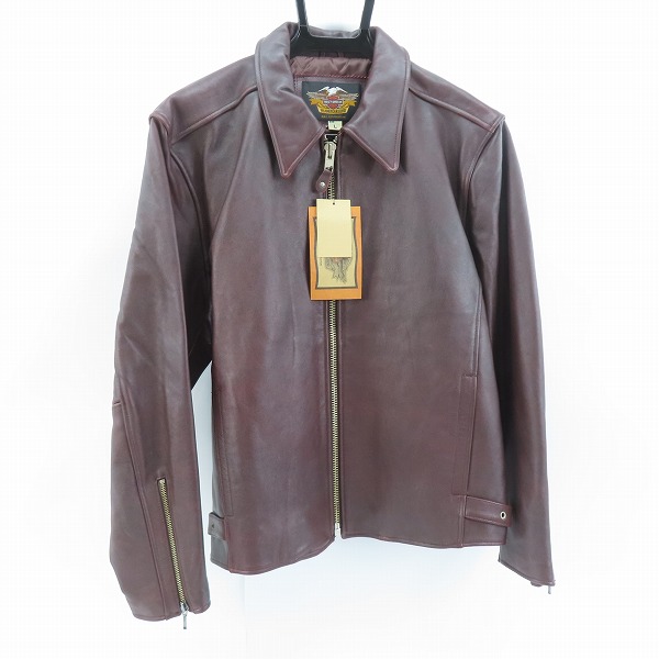 実際に弊社で買取させて頂いたHARLEY-DAVIDSON/ハーレーダビッドソン 背面ロゴ レザー シングルライダースジャケット L
