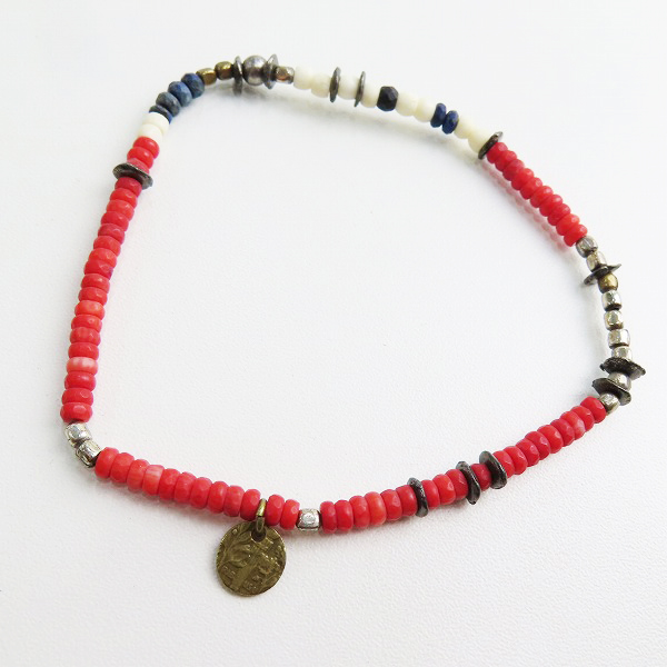 実際に弊社で買取させて頂いたAMP JAPAN/アンプジャパン ビーズ チャーム付き アンクレット レッド