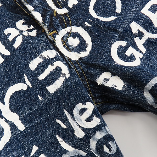 実際に弊社で買取させて頂いたJUNYA WATANABE MAN COMME des GARCON×10・corso・como×LEVI'S ペイント加工 デニム パンツ SS-P201/AD2007/33の画像 9枚目