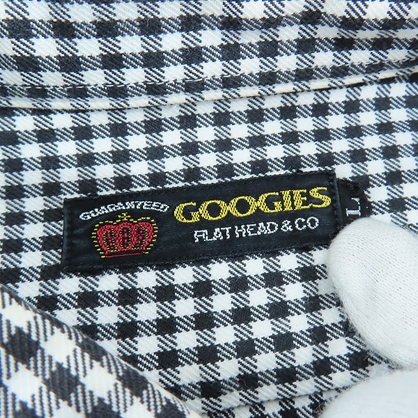 実際に弊社で買取させて頂いたFLATHEAD/フラットヘッド GOOGIES チェック柄 胸ポケット 長袖 ボタンダウンシャツ/Lの画像 2枚目