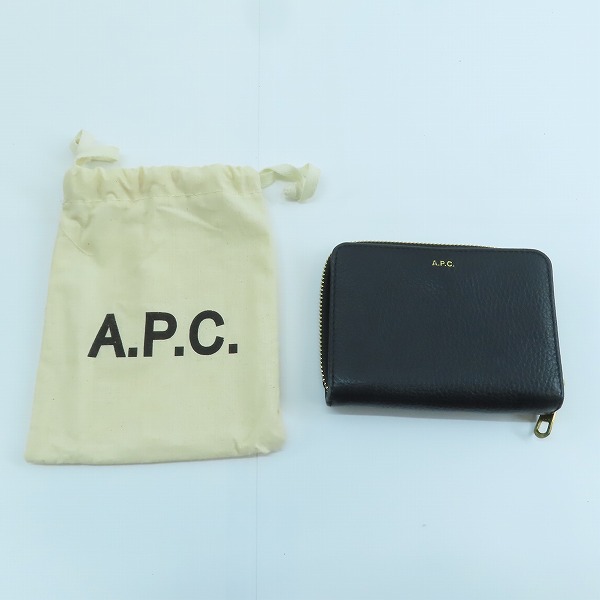 実際に弊社で買取させて頂いたA.P.C./アーペーセー EMMANUEL ZIP WALLET コンパクトウォレット 二つ折り財布 PXBJQ H63087の画像 9枚目
