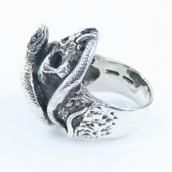 実際に弊社で買取させて頂いたCRAZY PIG DESIGNS/クレイジーピッグ スカル＆スネークリング 19号の画像 2枚目