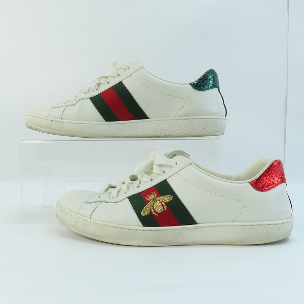 実際に弊社で買取させて頂いたGUCCI/グッチ エース シェリーライン エンブロイダリー レザースニーカー 429446/9.5の画像 3枚目