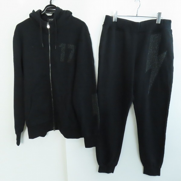 実際に弊社で買取させて頂いたHYDROGEN/ハイドロゲン スタッズ ジップアップ パーカー/スウェットパンツ セットアップ/XXL