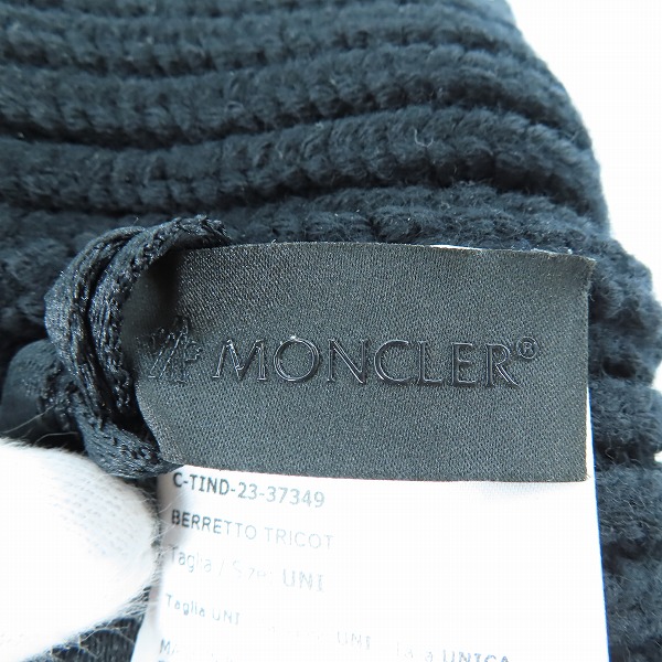 実際に弊社で買取させて頂いた【未使用】MONCLER/モンクレール ロゴ ビーニー ニットキャップ J20913B00030A9538の画像 3枚目