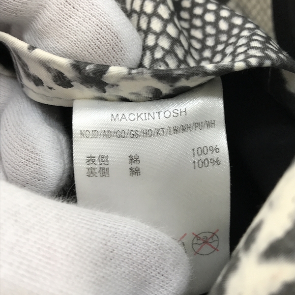 実際に弊社で買取させて頂いたMACKINTOSH×HYKE/マッキントッシュ×ハイク パイソン柄 コート Sの画像 4枚目