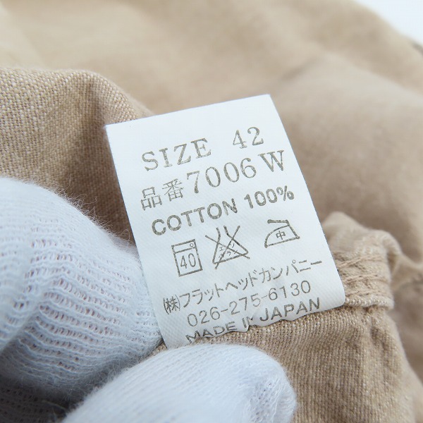 実際に弊社で買取させて頂いたTHE FLAT HEAD/フラットヘッド シャンブレー 長袖 シャツ 7006W/42の画像 4枚目