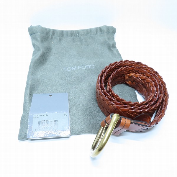 実際に弊社で買取させて頂いたTOM FORD/トムフォード レザー メッシュベルト TB212M/85の画像 8枚目