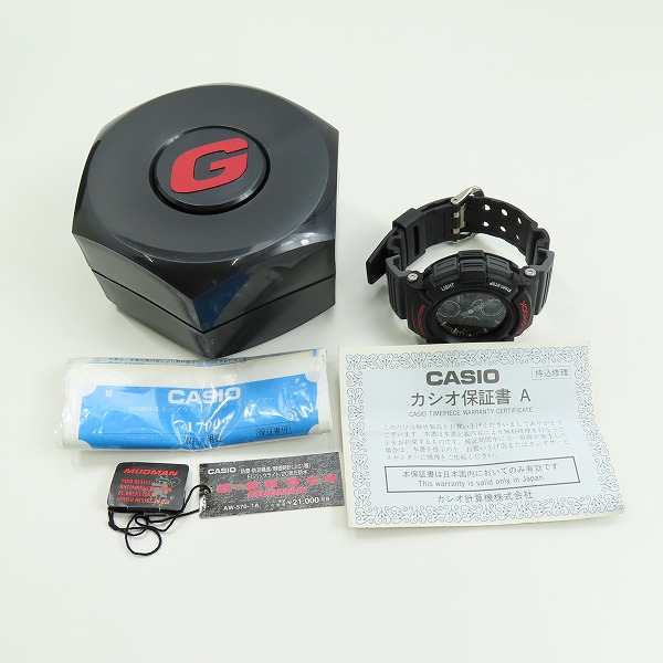 実際に弊社で買取させて頂いたG-SHOCK/Gショック MUDMAN MEN IN BLACK マッドマン AW-570-1Aの画像 7枚目