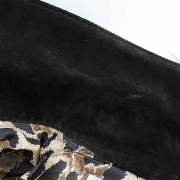 実際に弊社で買取させて頂いたWACKO MARIA/ワコマリア GUILTY PARTIES FUCK 牛革 スエードレザー 裏レオパード ジャケット ブラック/XLの画像 5枚目