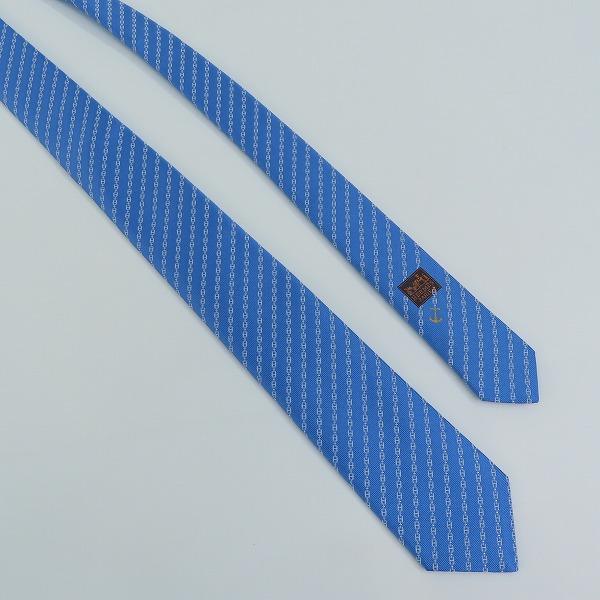 実際に弊社で買取させて頂いたHERMES/エルメス シェーヌダンクル柄 シルク ネクタイの画像 3枚目