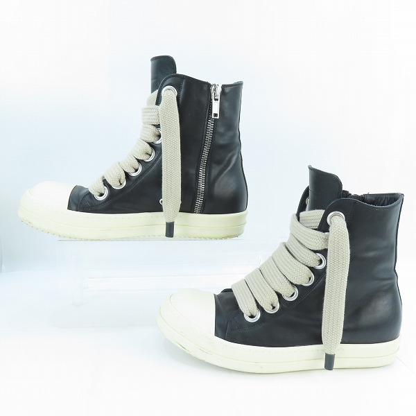 実際に弊社で買取させて頂いたRick Owens/リックオウエンス JUMBO LACE/ジャンボレース ハイカットスニーカー RU02D6892/42の画像 3枚目