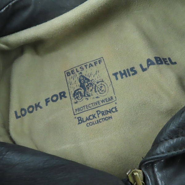 実際に弊社で買取させて頂いたBelstaff/ベルスタッフ BLACK PRINCE ブラックプリンス ザー ジャケット/44の画像 2枚目