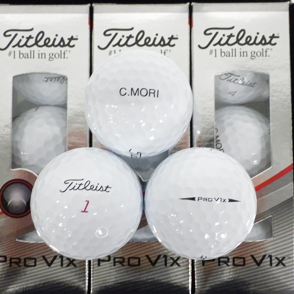 実際に弊社で買取させて頂いた【未使用/オウンネーム】Titleist/タイトリスト PRO V1x ゴルフボール ホワイト 1ダースの画像 1枚目