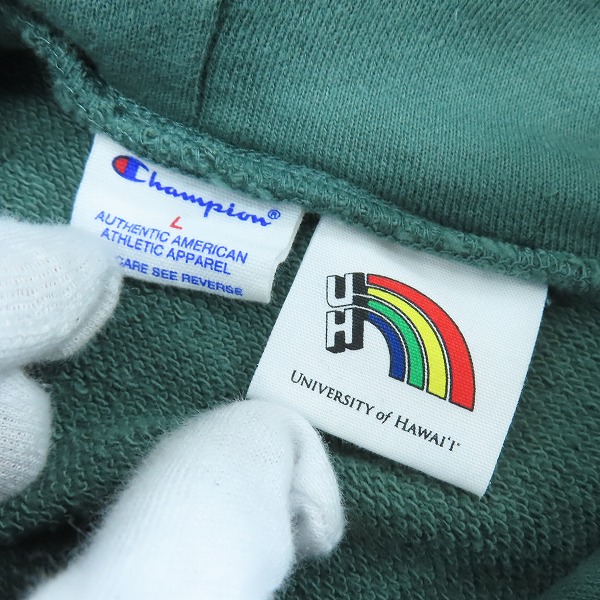 実際に弊社で買取させて頂いたChampion/チャンピオン UNIVERSITY OF HAWAII プルオーバーパーカー/Lの画像 2枚目