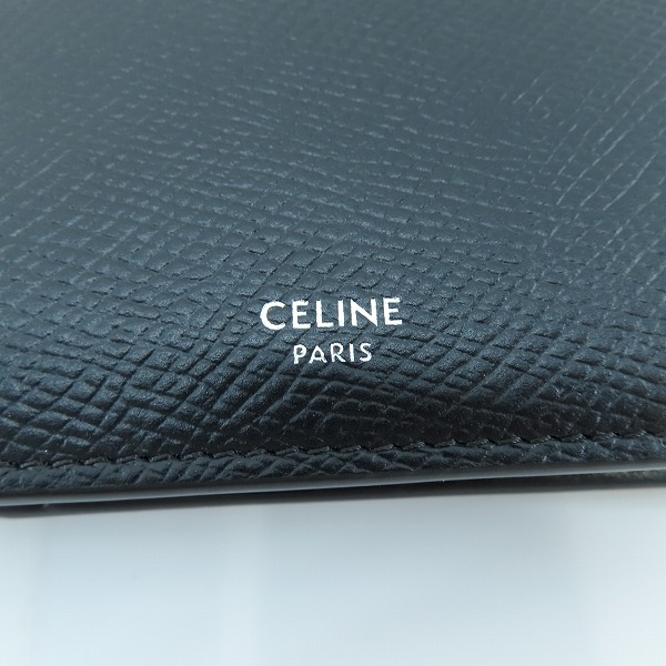 実際に弊社で買取させて頂いたCELINE/セリーヌ グレインドカーフスキン バイフォールドウォレット/二つ折り財布 BLACK 10C87-3BEN-38SIの画像 5枚目