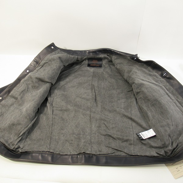実際に弊社で買取させて頂いたISAMU KATAYAMA BACKLASH×FULLCOUNT/バックラッシュ×フルカウント 21AW Leather Jacket レザージャケット FL-1970-01/44の画像 4枚目