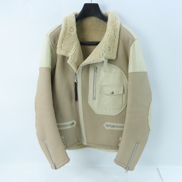 実際に弊社で買取させて頂いた【サンプル】NEIGHBORHOOD/ネイバーフッド 羊革/ムートン レザージャケット/ライダースジャケット 172SZNH-JKM08/L
