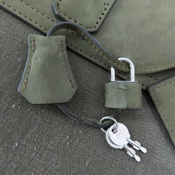 実際に弊社で買取させて頂いたreadymade/レディメイド SS23 ロゴ刺繍 ダメージ加工 レザー × キャンバス ボストンバッグ/ジムバッグの画像 9枚目