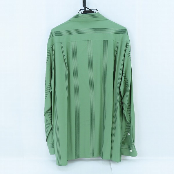 実際に弊社で買取させて頂いたWACKO MARIA/ワコマリア 24SS STRIPED OPEN COLLAR SHIRT 長袖シャツ グリーン/XLの画像 1枚目