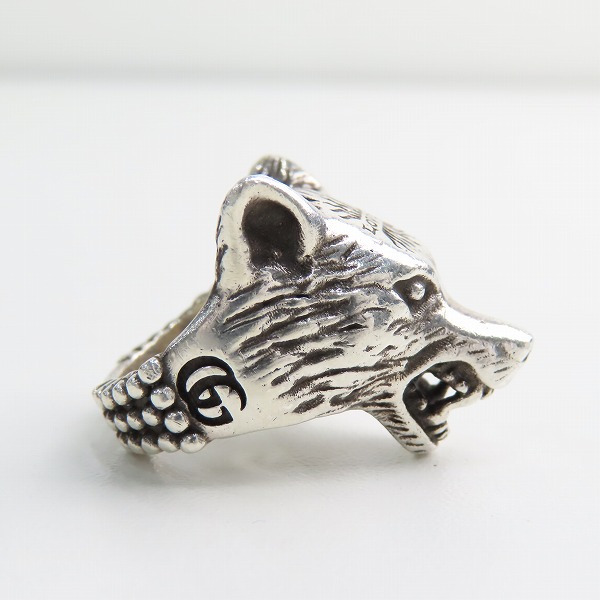 実際に弊社で買取させて頂いたGUCCI/グッチ ANGER FOREST LOVED XXV アンガーフォレスト ウルフヘッドリング/14号の画像 4枚目