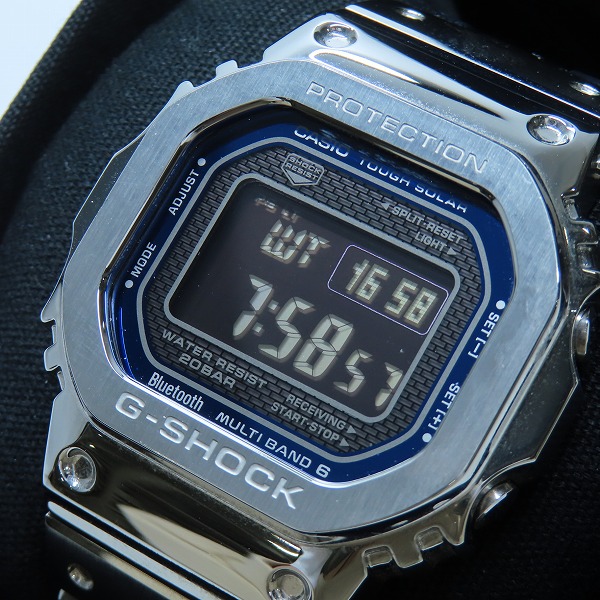 実際に弊社で買取させて頂いた【保証期間内】G-SHOCK/Gショック フルメタル ブルーアクセント Bluetooth搭載 電波ソーラー ウォッチ/腕時計 GMW-B5000D-2JFの画像 0枚目
