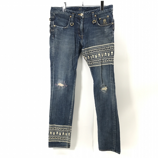 実際に弊社で買取させて頂いたmastermind JAPAN/マスターマインドジャパン 12AW neworder期 ダブルウエスト ジャガードデニムパンツ LMB2-PA06-02-D/1