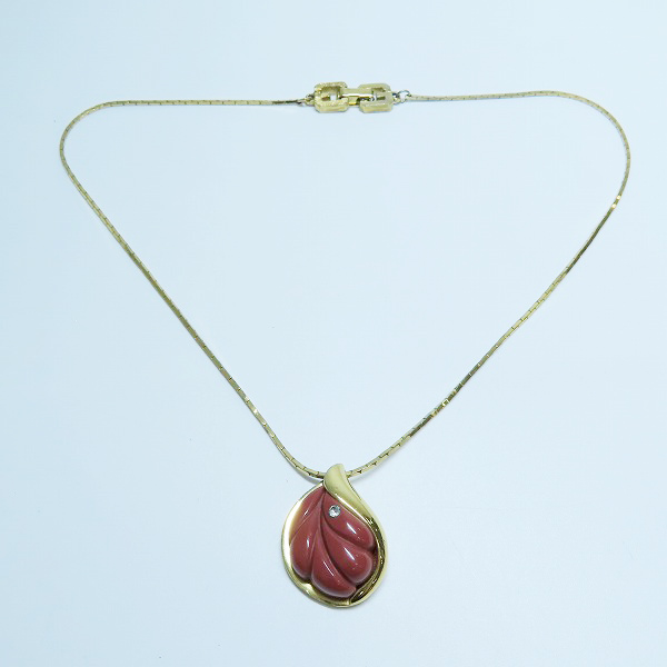 実際に弊社で買取させて頂いたGIVENCHY/ジバンシー リーフデザイン ラインストーン ネックレスの画像 3枚目