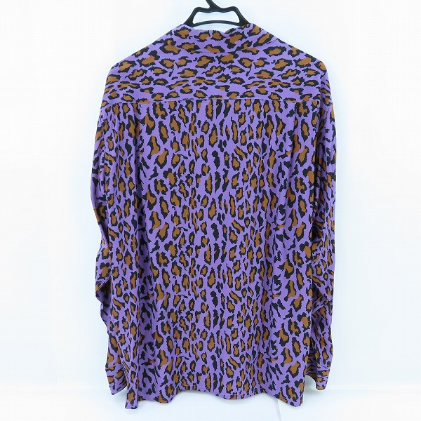 実際に弊社で買取させて頂いたWACKO MARIA/ワコマリア LEOPARD HAWAIIAN SHIRT L/S レオパード ハワイアンシャツ/アロハシャツ パープル/XLの画像 1枚目