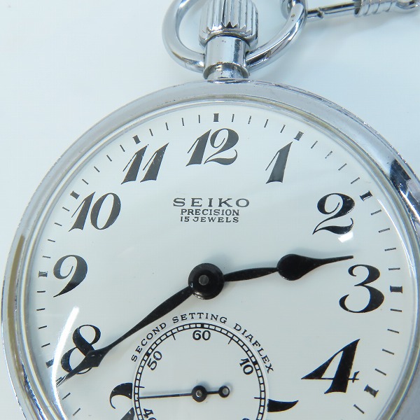 実際に弊社で買取させて頂いたSEIKO/セイコー PRECISION 15JEWELS/プレシジョン 15石 手巻き 懐中時計の画像 4枚目