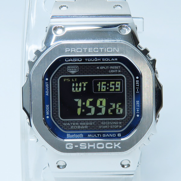 実際に弊社で買取させて頂いた【保証期間内】G-SHOCK/Gショック フルメタル ブルーアクセント Bluetooth搭載 電波ソーラー ウォッチ/腕時計 GMW-B5000D-2JFの画像 1枚目