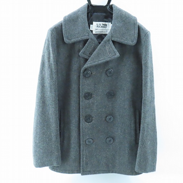 実際に弊社で買取させて頂いたSchott/ショット U.S.740N PEA JACKET ウールメルトンPコート グレー/7118/36