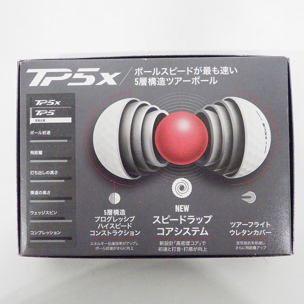 実際に弊社で買取させて頂いたTaylorMade/テーラーメイド TP5x 2024年モデル ゴルフボール ホワイト 1ダースの画像 3枚目