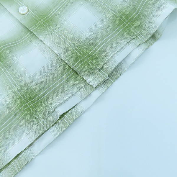 実際に弊社で買取させて頂いたWACKO MARIA/ワコマリア GUILTY PARTIES オンブレチェック 長袖 オープンカラーシャツ グリーン系/XLの画像 4枚目