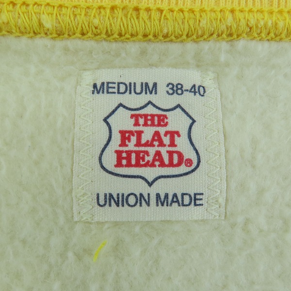 実際に弊社で買取させて頂いたTHE FLAT HEAD/フラットヘッド ジップアップ スウェット イエロー系/M 38-40の画像 2枚目