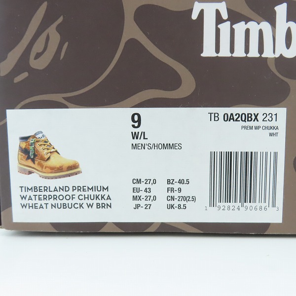 実際に弊社で買取させて頂いたA BATHING APE×Timberland/アベイシングエイプ×ティンバーランド カモフラ プレミアム チャッカブーツ A2QBX A5959/27.0の画像 9枚目