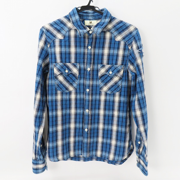 実際に弊社で買取させて頂いたM/エム 袖スター 長袖チェックシャツ M