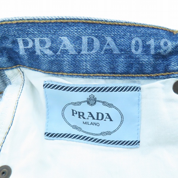 実際に弊社で買取させて頂いた【JPタグ】PRADA/プラダ CLASSIC FIT 三角ロゴプレート ダメージ ベルト デニムパンツ/ジーンズ GEP293/31の画像 4枚目