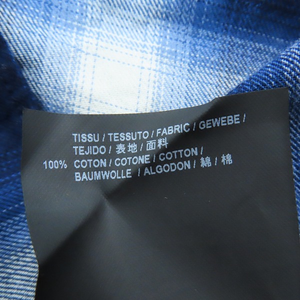 実際に弊社で買取させて頂いた【JPタグ】SAINT LAURENT PARIS/サンローラン・パリ 16SSオンブレチェックウエスタン長袖シャツ 455433 Y019P/Mの画像 4枚目
