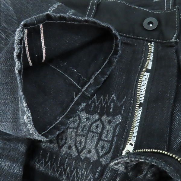 実際に弊社で買取させて頂いたNEIGHBORHOOD/ネイバーフッド 22AW BI SAVAGE DENIM SKINNY PT.CO サベージ デニム スキニー パンツ 222XBNH-PTM10/Lの画像 6枚目