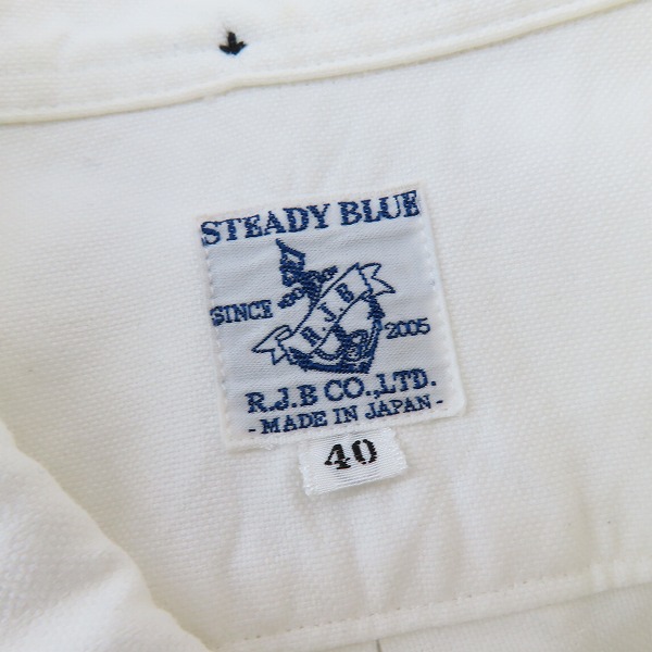 実際に弊社で買取させて頂いたSTEADY BLUE R.J.B/ステディーブルーアールジェービー フラットヘッド 胸ポケット 長袖シャツ ホワイト/40の画像 2枚目