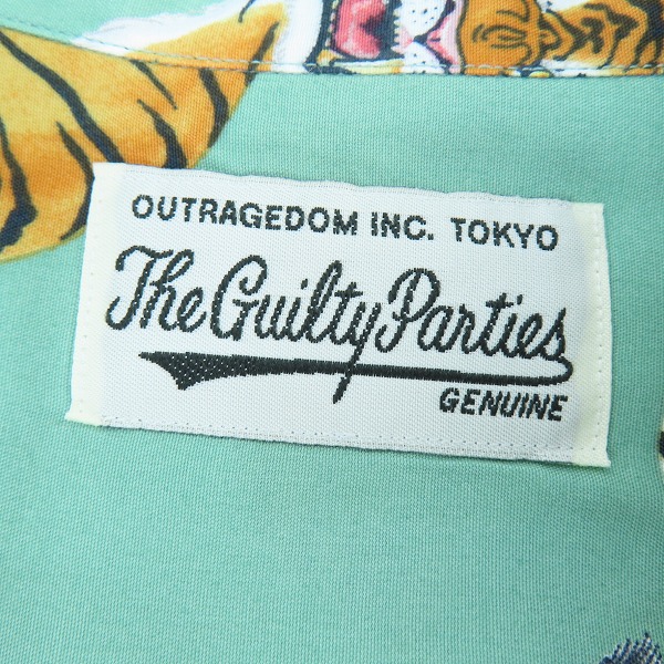 実際に弊社で買取させて頂いたWACKO MARIA×TIM LEHI/ワコマリア×ティムリーハイ タイガー アロハシャツ XLの画像 2枚目