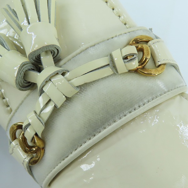 実際に弊社で買取させて頂いたTOM FORD/トムフォード パテント タッセルローファー クリーム系/8の画像 6枚目