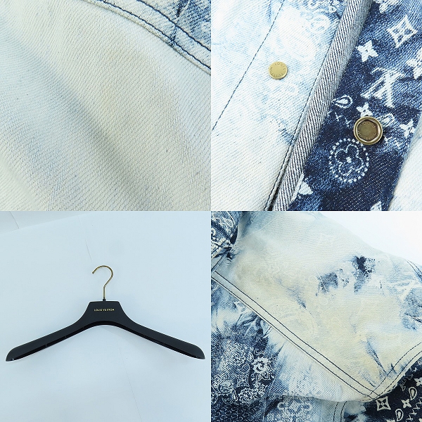 実際に弊社で買取させて頂いた【JPタグ】LOUIS VUITTON/ルイヴィトン モノグラムバンダナショートスリーブ デニムシャツ RM222MNW2HNS17X純正ハンガー付/XLの画像 9枚目