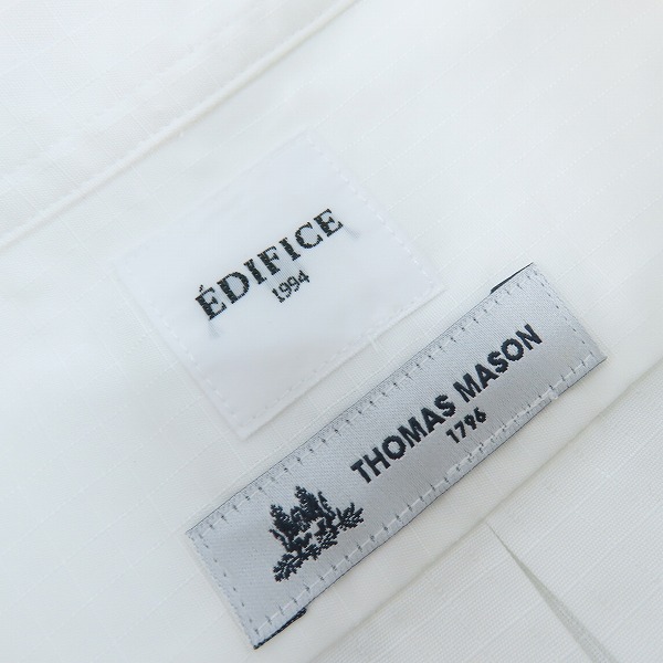 実際に弊社で買取させて頂いた【未使用】THOMAS MASON × EDIFICE/トーマスメイソン × エディフィス 無地 長袖 ボタンシャツ/Sの画像 2枚目