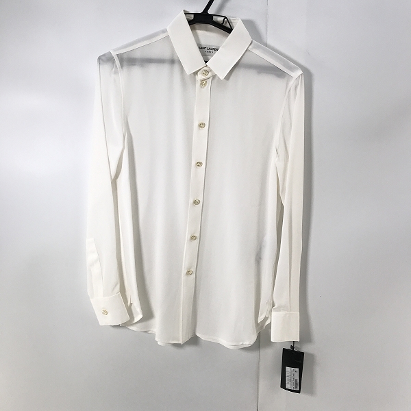 実際に弊社で買取させて頂いた(2)【未使用】SAINT LAURENT/サンローラン シルク100％ 長袖シャツ 510433 Y100W/F36