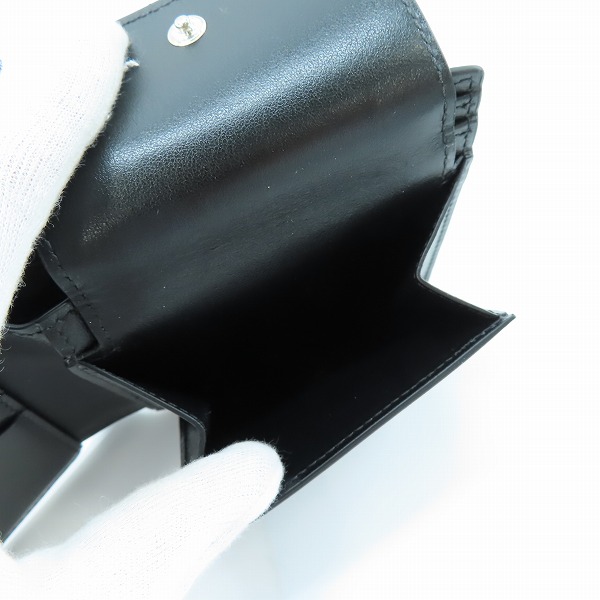 実際に弊社で買取させて頂いたCELINE/セリーヌ グレインドカーフスキン バイフォールドウォレット/二つ折り財布 BLACK 10C87-3BEN-38SIの画像 4枚目
