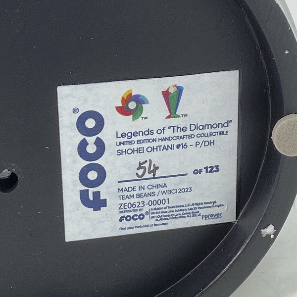 実際に弊社で買取させて頂いたFOCO PLAYER BOBBLE ボブルヘッド  WBC 2023 大谷翔平 優勝ウェア 侍ジャパン 首振り フィギュアの画像 4枚目